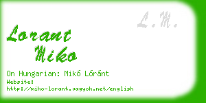 lorant miko business card