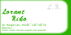 lorant miko business card